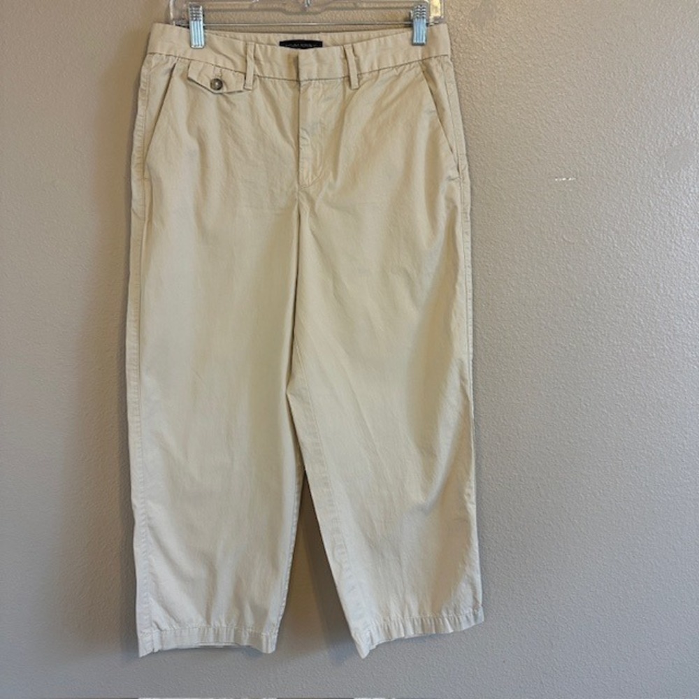 Banana Republic Women's Light Tan Khaki Dress Chino Cotton Pants 4 Short